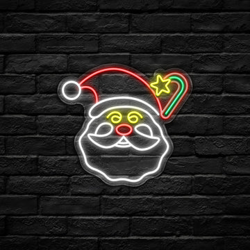 Santa Claus with Star Hat LED Neon Sign (USB-Dimmable, 35cm x 33cm)