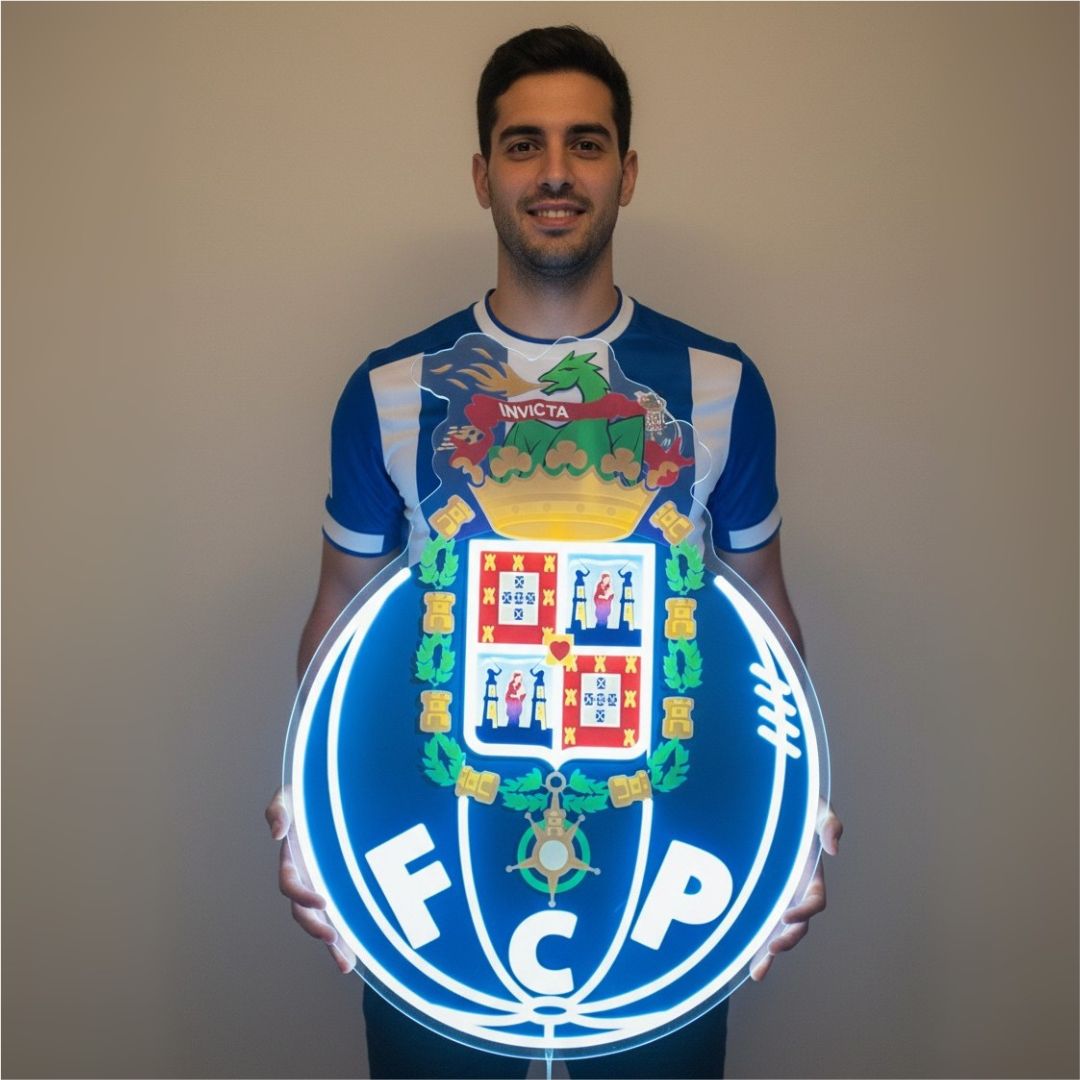 Enseigne Néon LED du blason du FC Porto – Éclairage Officiel Sous Licence