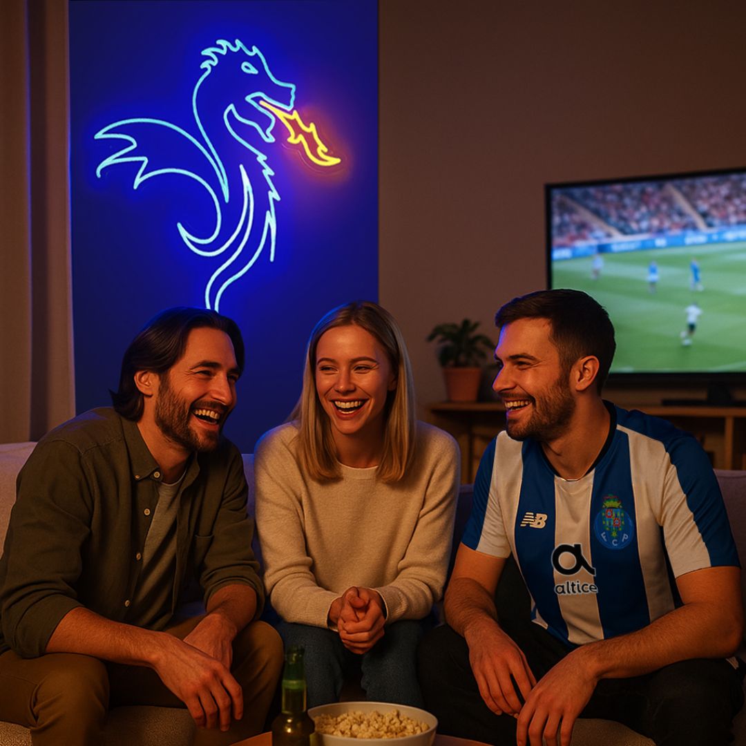 FC Porto – Enseigne Néon LED Dragon – Décoration Lumineuse Officiellement Licenciée