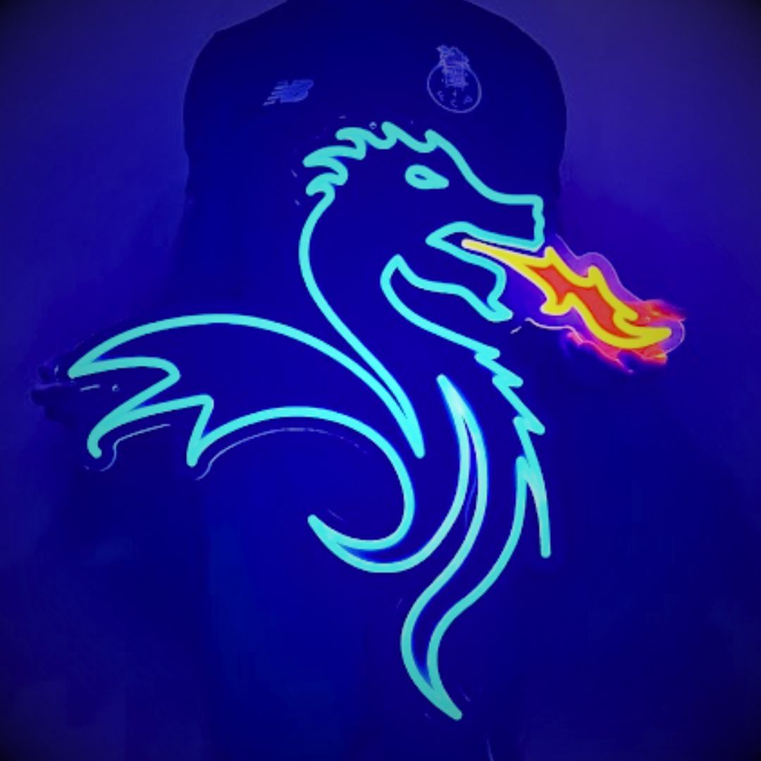 FC Porto – Enseigne Néon LED Dragon – Décoration Lumineuse Officiellement Licenciée