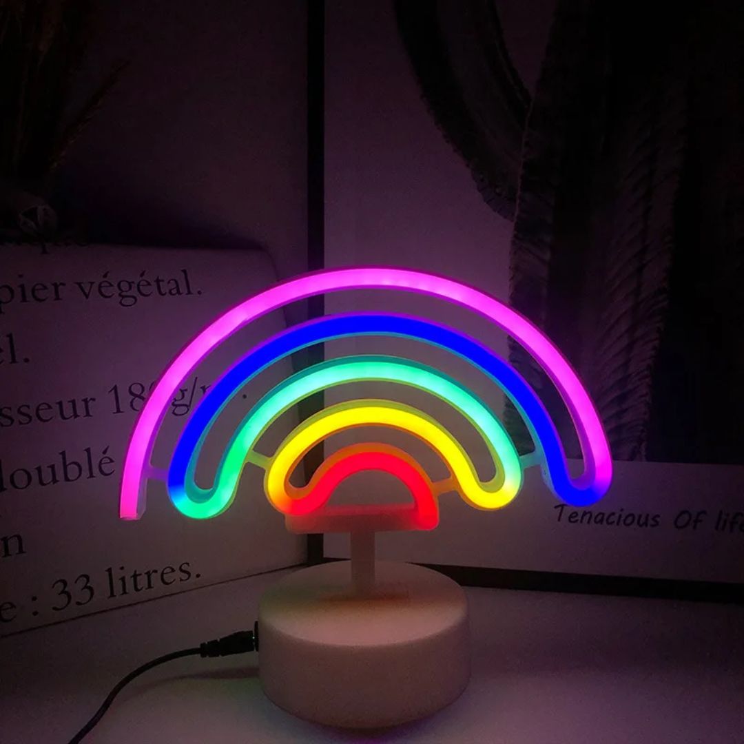 USB LED Neon Table Lamp Night Lights - Rainbow - Neonific