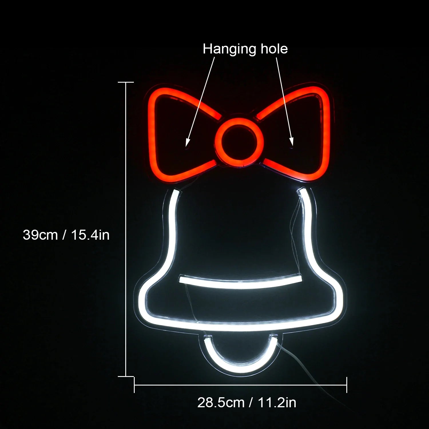 Jingle Bell LED Neon Sign (USB-Dimmable 29cm x 39cm)