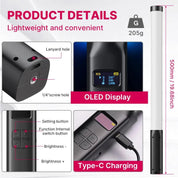 Handheld RGB Stick Light CRI 95+ 2500K-9000K