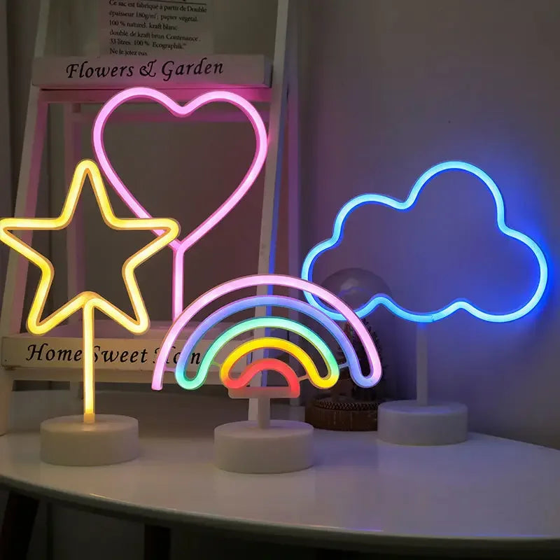 USB LED Neon Table Lamp Night Lights - Rainbow - Neonific