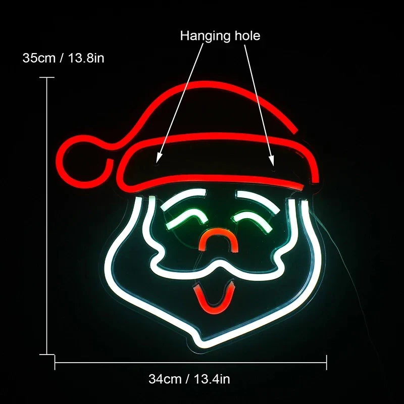 Santa Claus LED Neon Sign (USB-Dimmable 34cm x 35cm)