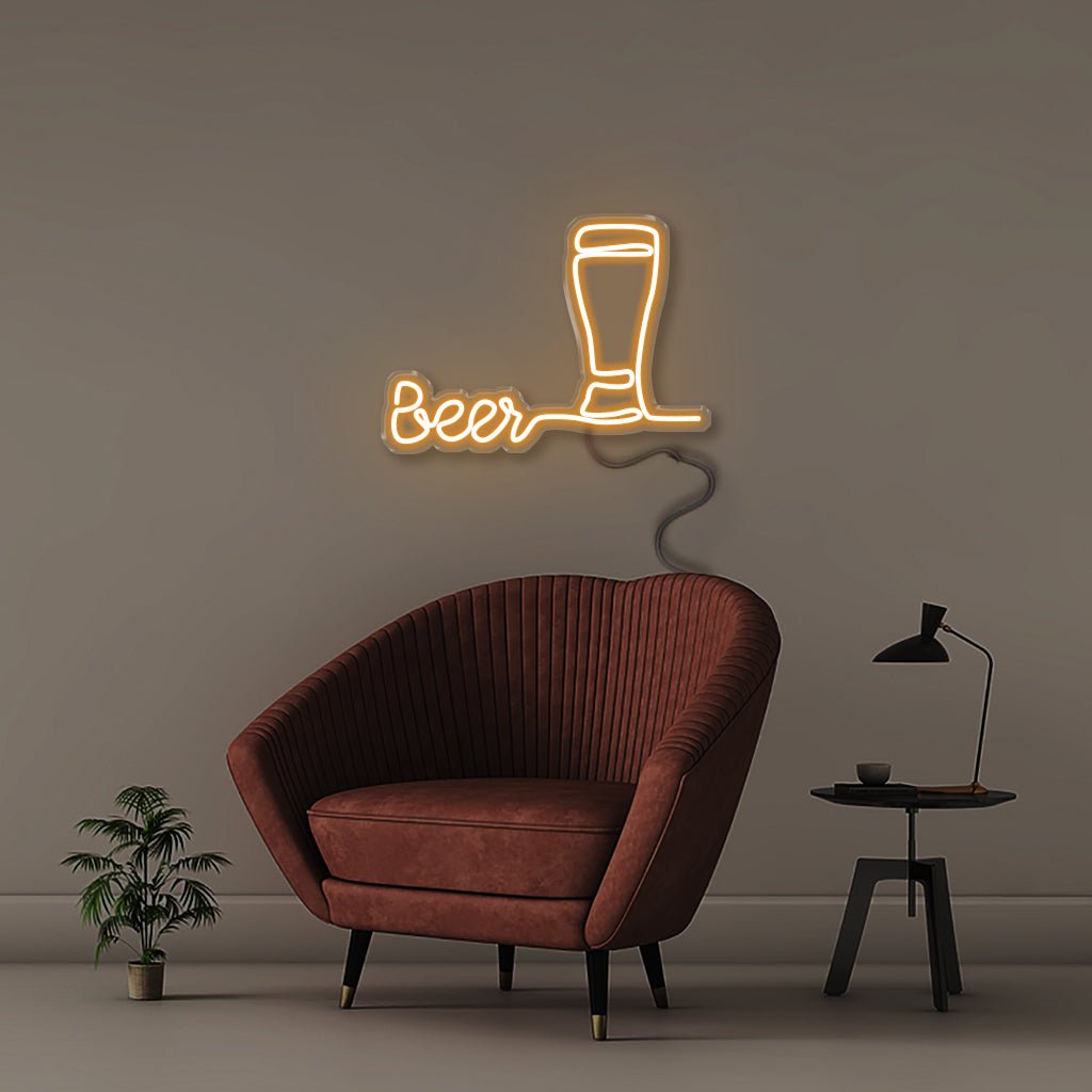 Beers - Neonific - LED Neon Signs - 18" (46cm) - Orange