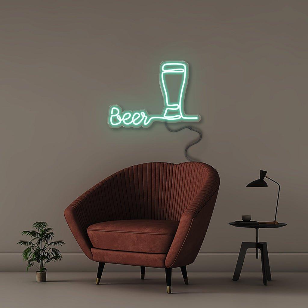 Beers - Neonific - LED Neon Signs - 18" (46cm) - Sea Foam