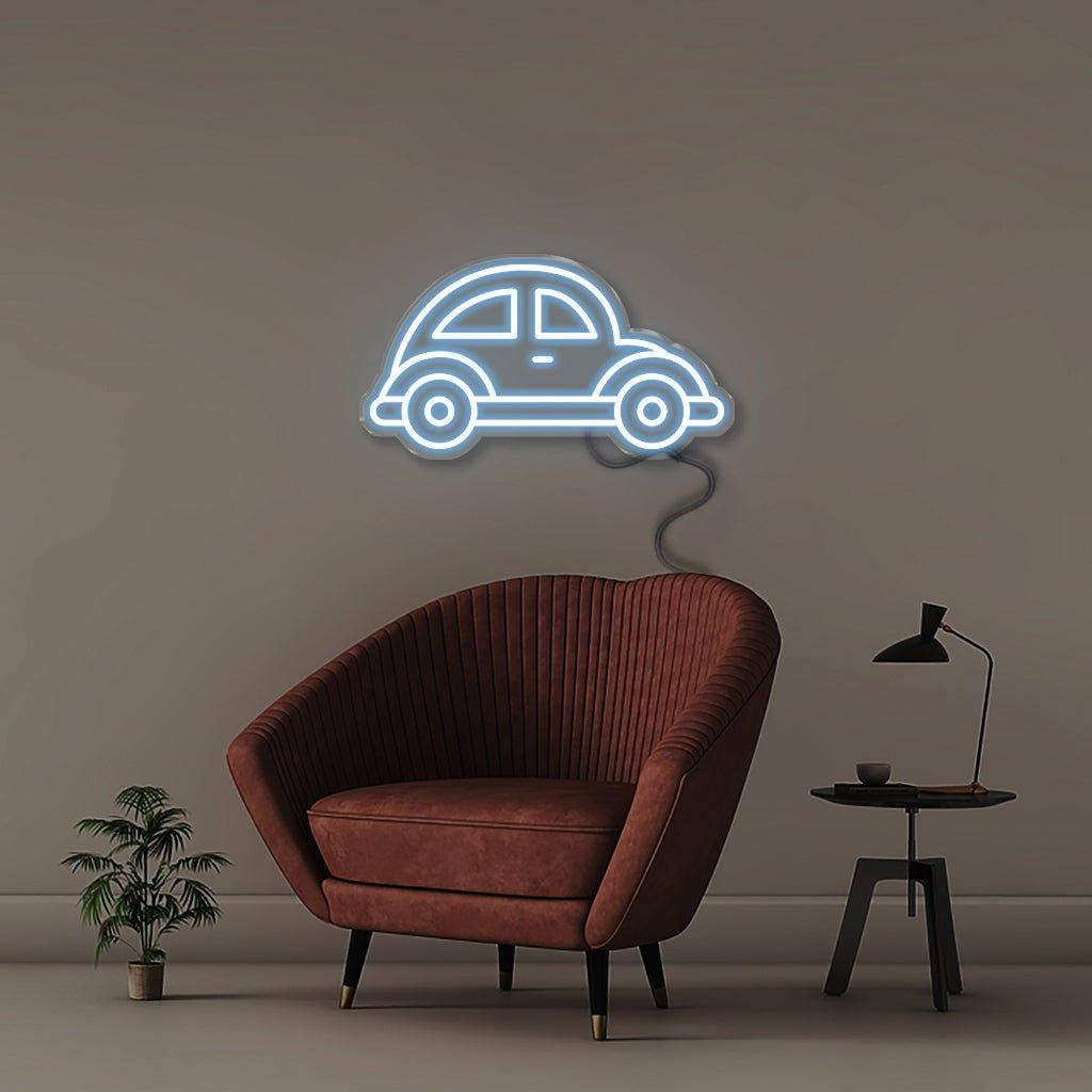 Beetle Car - Neonific - LED Neon Signs - 18" (46cm) - Light Blue