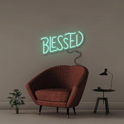 Blessed 2 - Neonific - LED Neon Signs - 18" (46cm) - Sea Foam