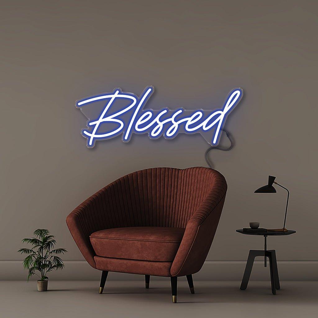 Blessed - Neonific - LED Neon Signs - 18" (46cm) - Blue