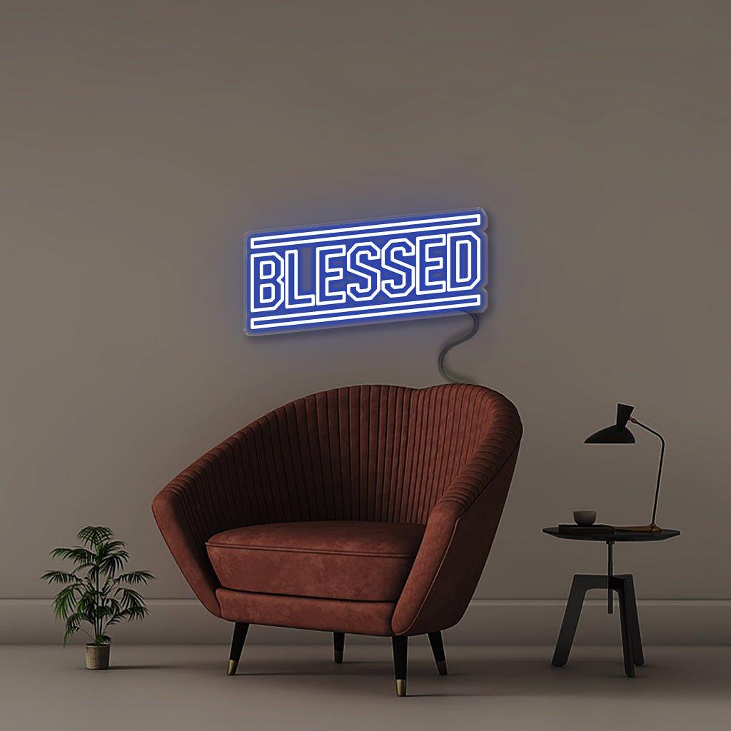 Blessed - Neonific - LED Neon Signs - 18" (46cm) - Blue