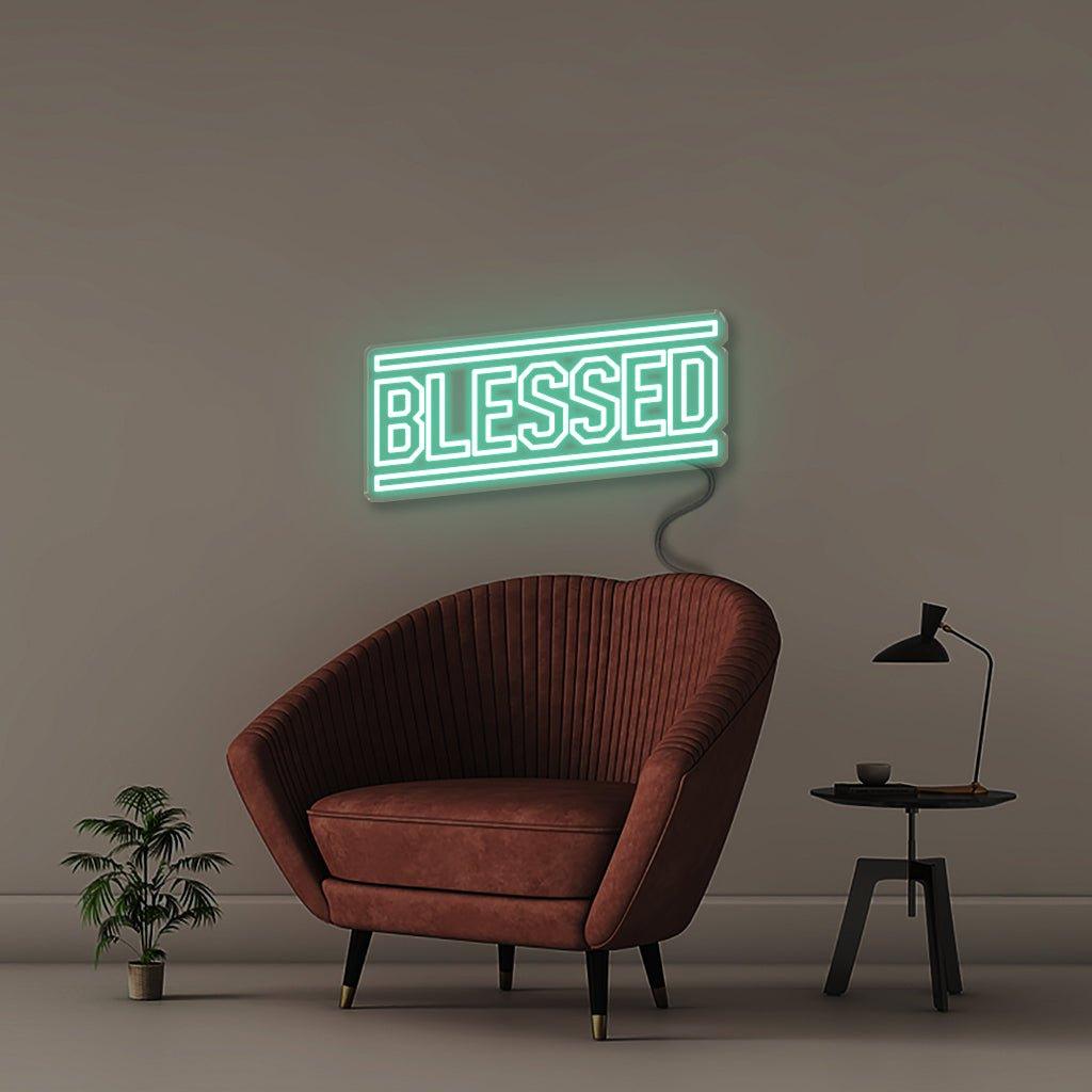 Blessed - Neonific - LED Neon Signs - 18" (46cm) - Sea Foam