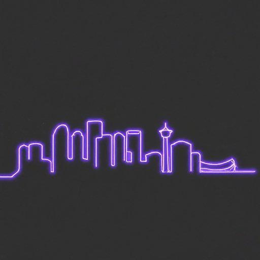 Calgary Cityscape - Neonific - LED Neon Signs - Purple - Indoors