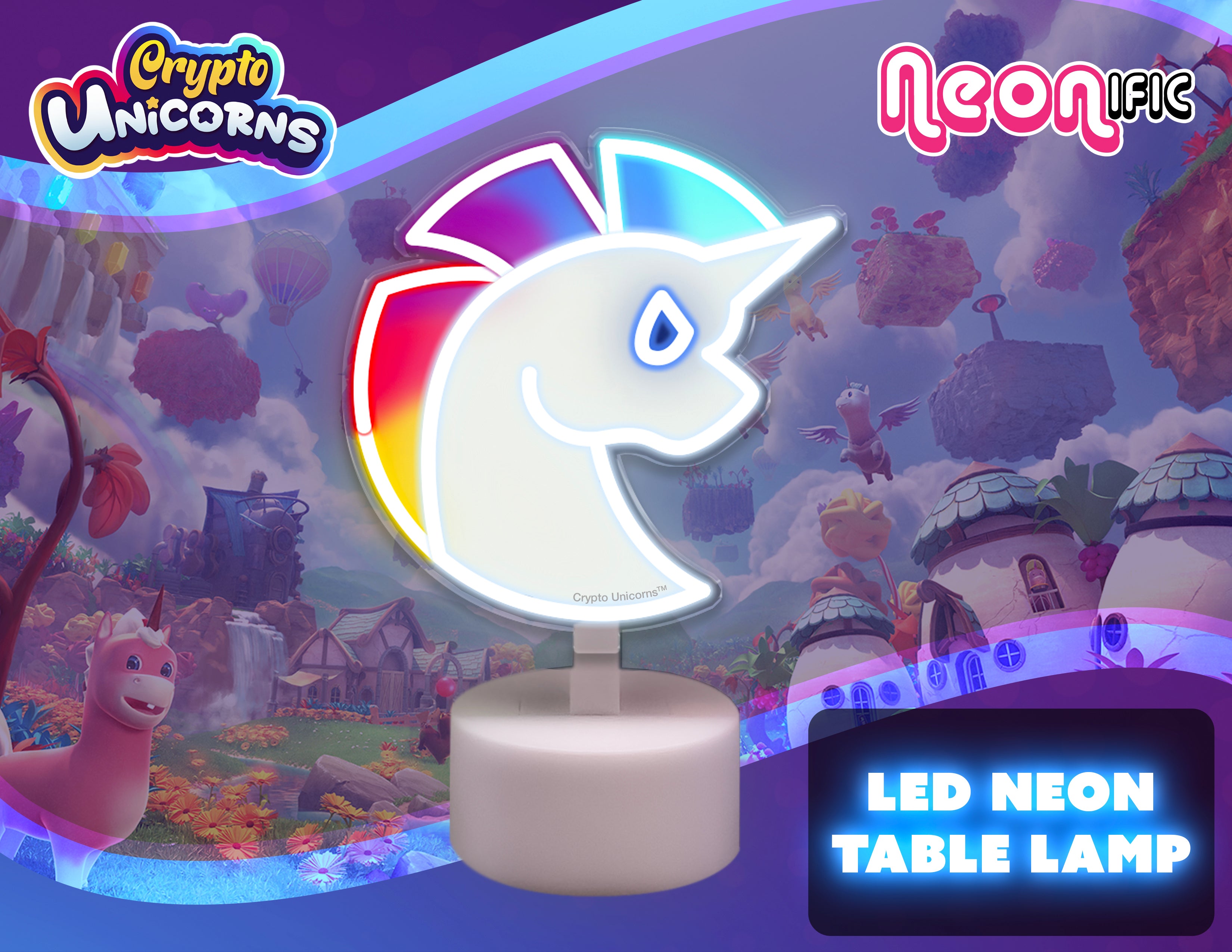 Crypto Unicorns™ LED Neon Table Lamp