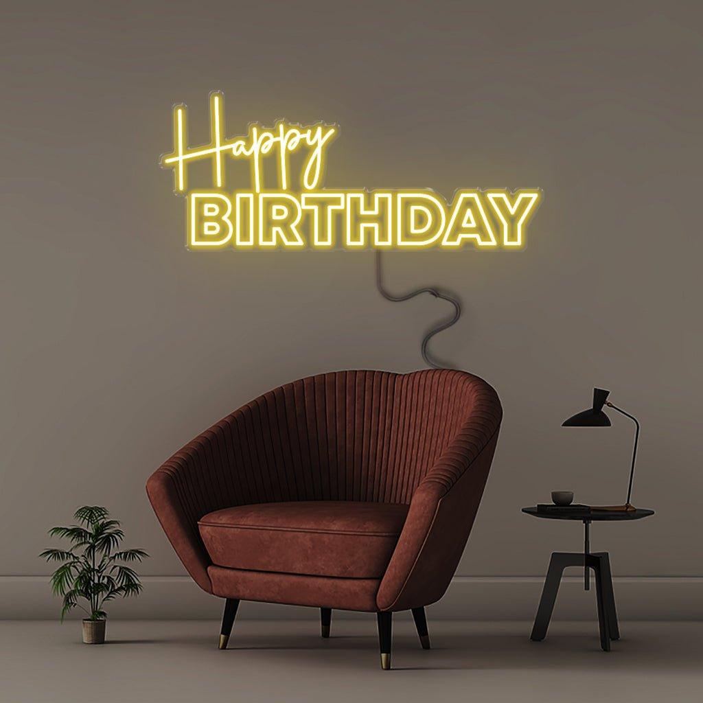 Happy Birthday - Neonific - LED Neon Signs - 30" (76cm) - Yellow