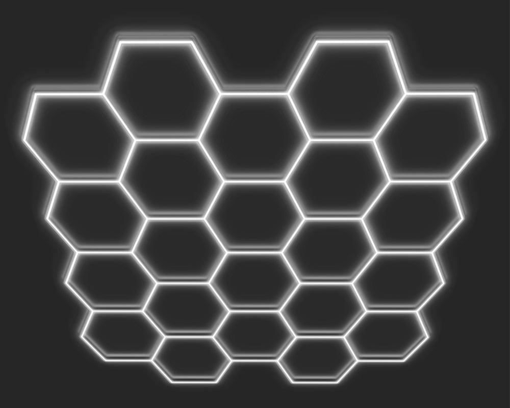 Hexagonal Lights - Neonific - LED Neon Signs - Cool White - 22 Hexagons