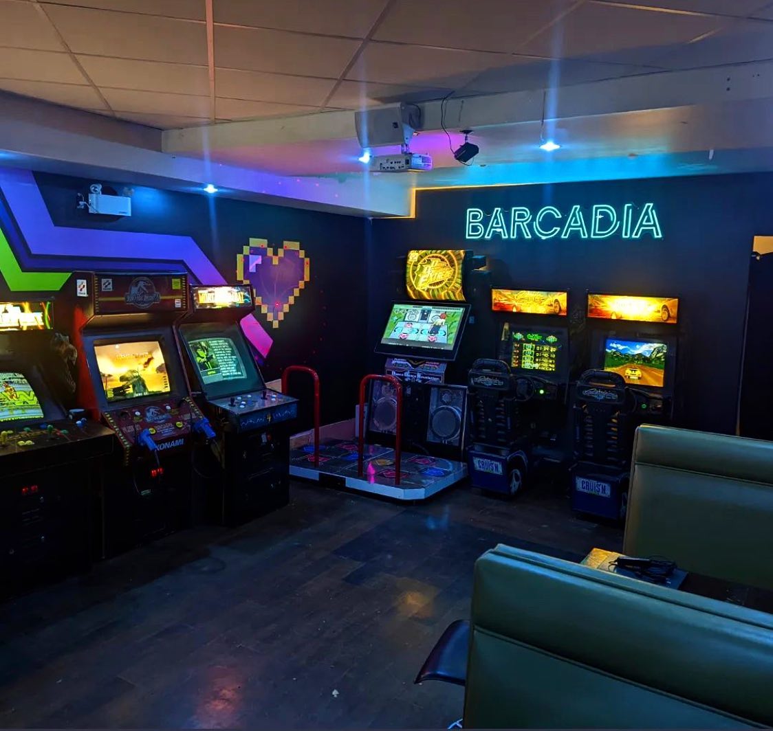 ice blue neon sign barcadia