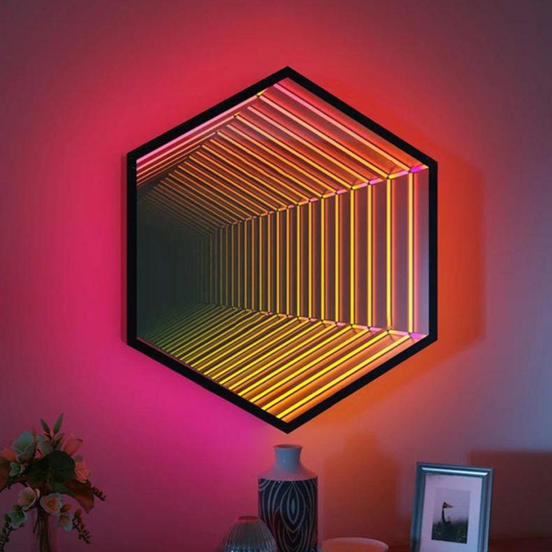 Infinity Mirror Hexagonal - Neonific - LED Neon Signs - 12" (30cm) - 