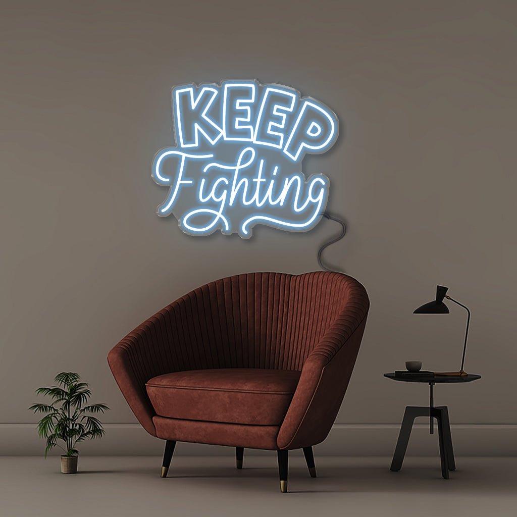 Keep Fighting - Neonific - LED Neon Signs - 50 CM - Blue