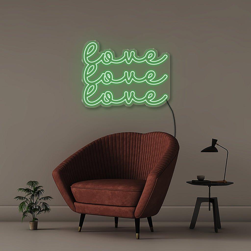 Love Love Love - Neonific - LED Neon Signs - 75 CM - Blue