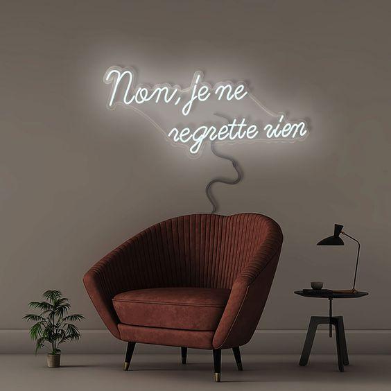 non, je ne regrette rien - Neonific - LED Neon Signs - 36" (91cm) - White