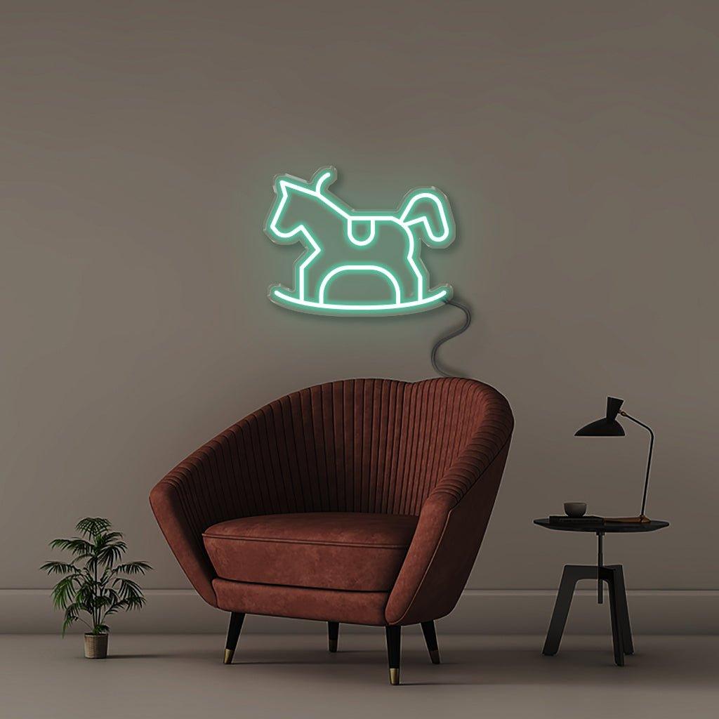 Rocking horse - Neonific - LED Neon Signs - 50 CM - Blue