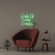 Wake Up and Smile - Neonific - LED Neon Signs - 24" (61cm) - Green