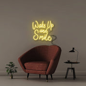 Wake Up and Smile - Neonific - LED Neon Signs - 24" (61cm) - Yellow