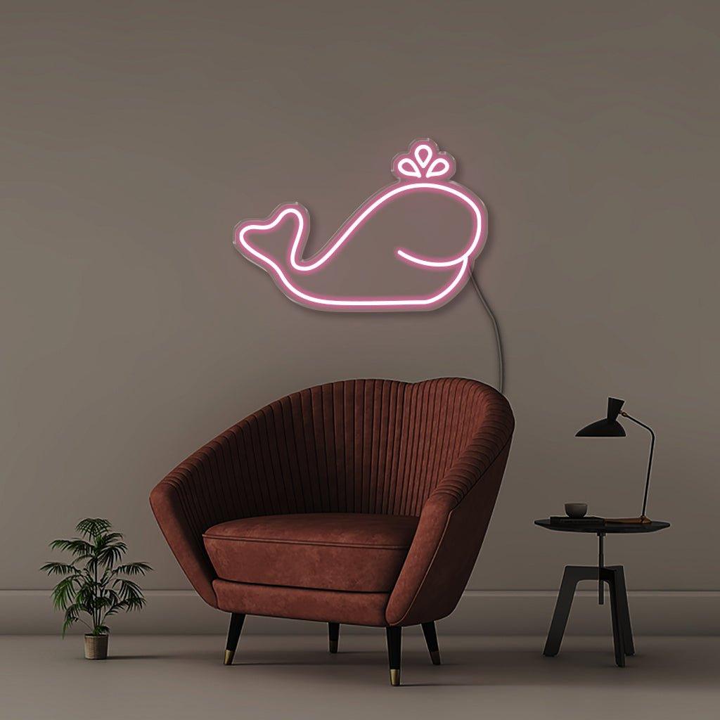 Whale - Neonific - LED Neon Signs - 18" (46cm) - Light Pink