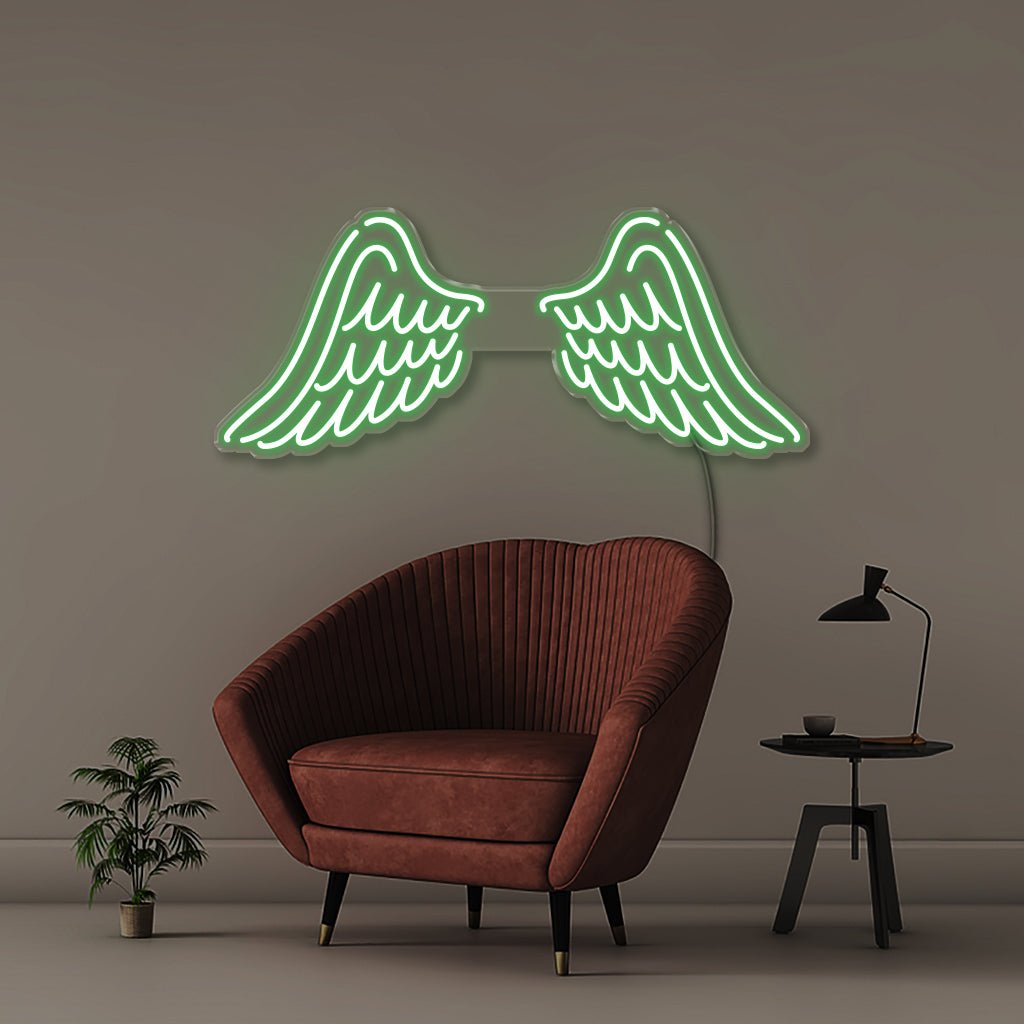 Wings - Neonific - LED Neon Signs - 30" (76cm) - Green