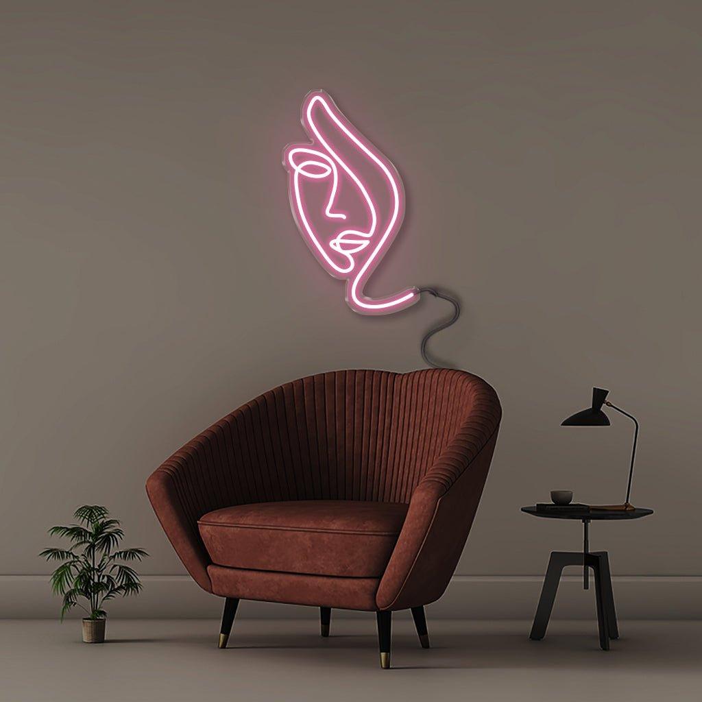 Woman Face - Neonific - LED Neon Signs - 18" (46cm) - Light Pink