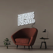 Word Hard Play Hard - Neonific - LED Neon Signs - 30" (76cm) - Cool White