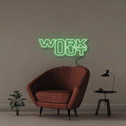 Work Out - Neonific - LED Neon Signs - 18" (46cm) - Green