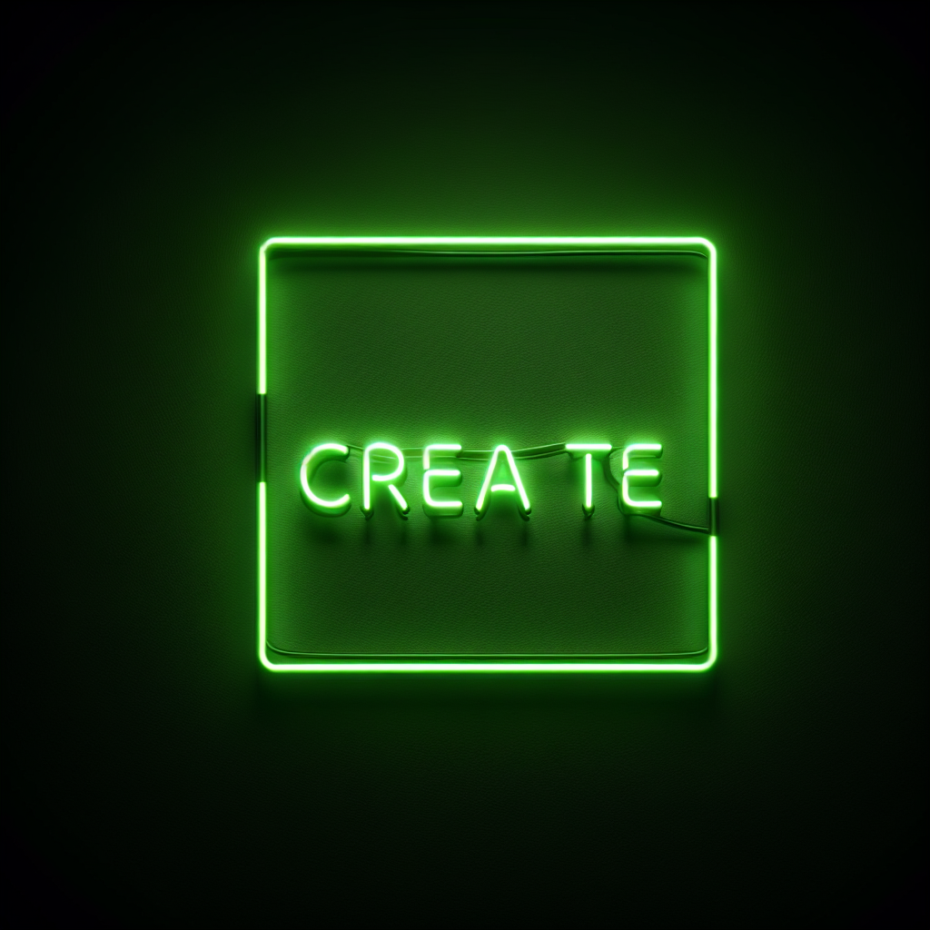 Green neon sign